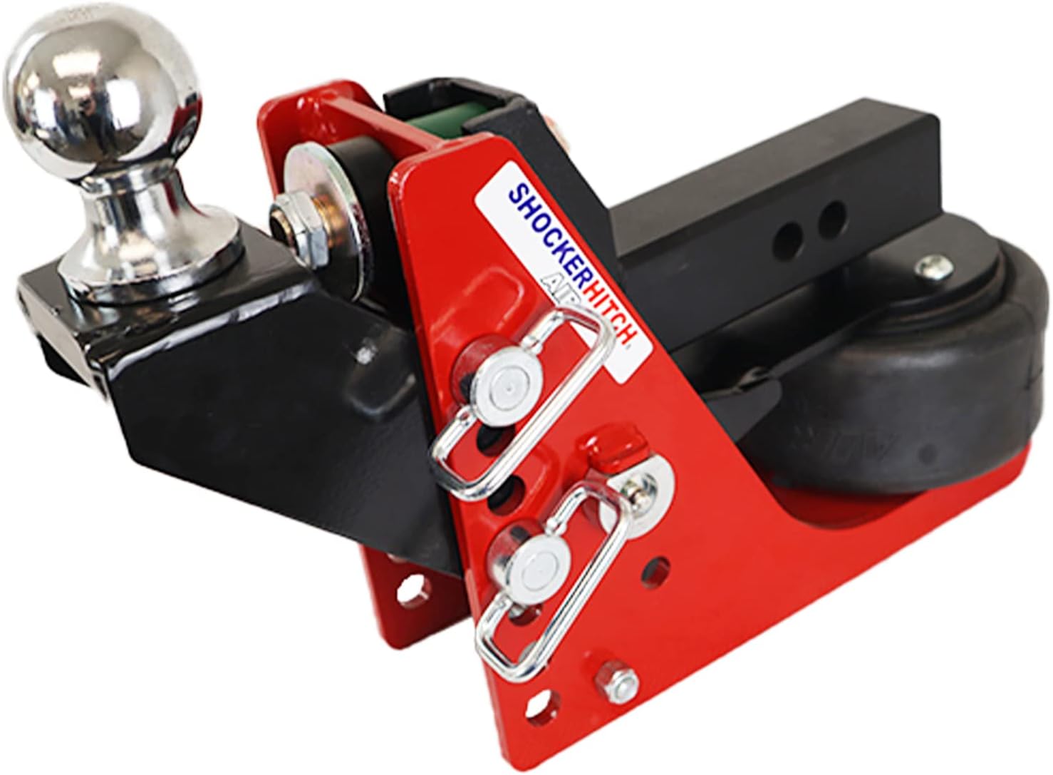Shocker Air Receiver Hitch with Raised Ball Mount (+2" of Rise to 2" of Drop), Fits 2-1/2" Hitch, Has 2" Ball, 12000 lbs