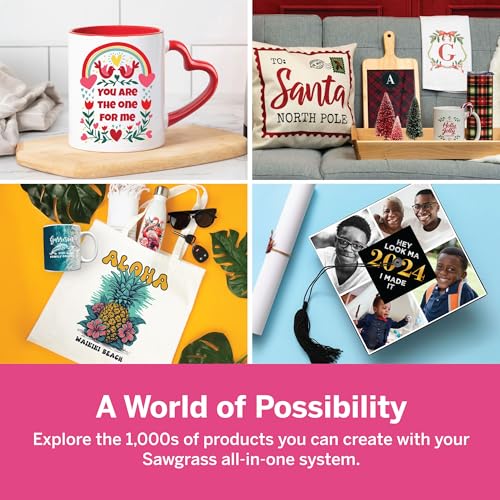 Sawgrass SG500 Sublimation Printer Starter Bundle | Includes Professional Dye-Sublimation Printer, SubliJet UHD Inks & TruePix Sublimation Paper | Wi-Fi Connectivity | Create Custom Designs