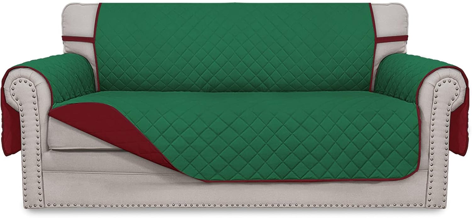 Easy-Going Sofa Slipcover Reversible Sofa Cover Water Resistant Couch Cover with Foam Sticks Elastic Straps Furniture Protector for Pets Kids Children Dog Cat (Sofa, Darkgray/Beige)