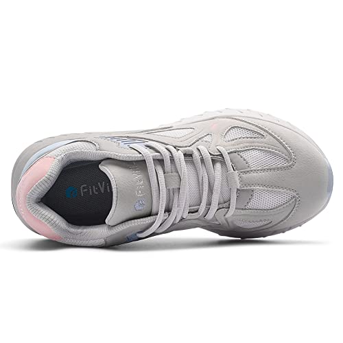 FitVille Women's Extra Wide Walking Shoes Wide Width Sneakers for Flat Foot Plantar Fasciitis Heel Pain Relief - Rebound Core