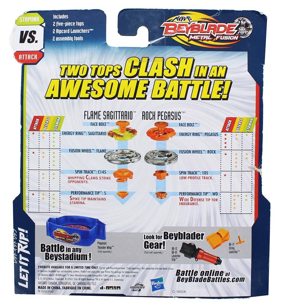 Beyblade Metal Fusion Sagittario Flame Claw 2-Pack
