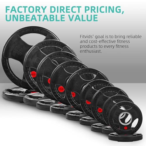 Olympic Cast Iron 2-Inch Weight Plates Including 5FT Olympic Barbell Bar & Safely Locks, 100 Pounds Set (85 lbs Plates + 15 lbs Barbell Bar), Multiple Packages