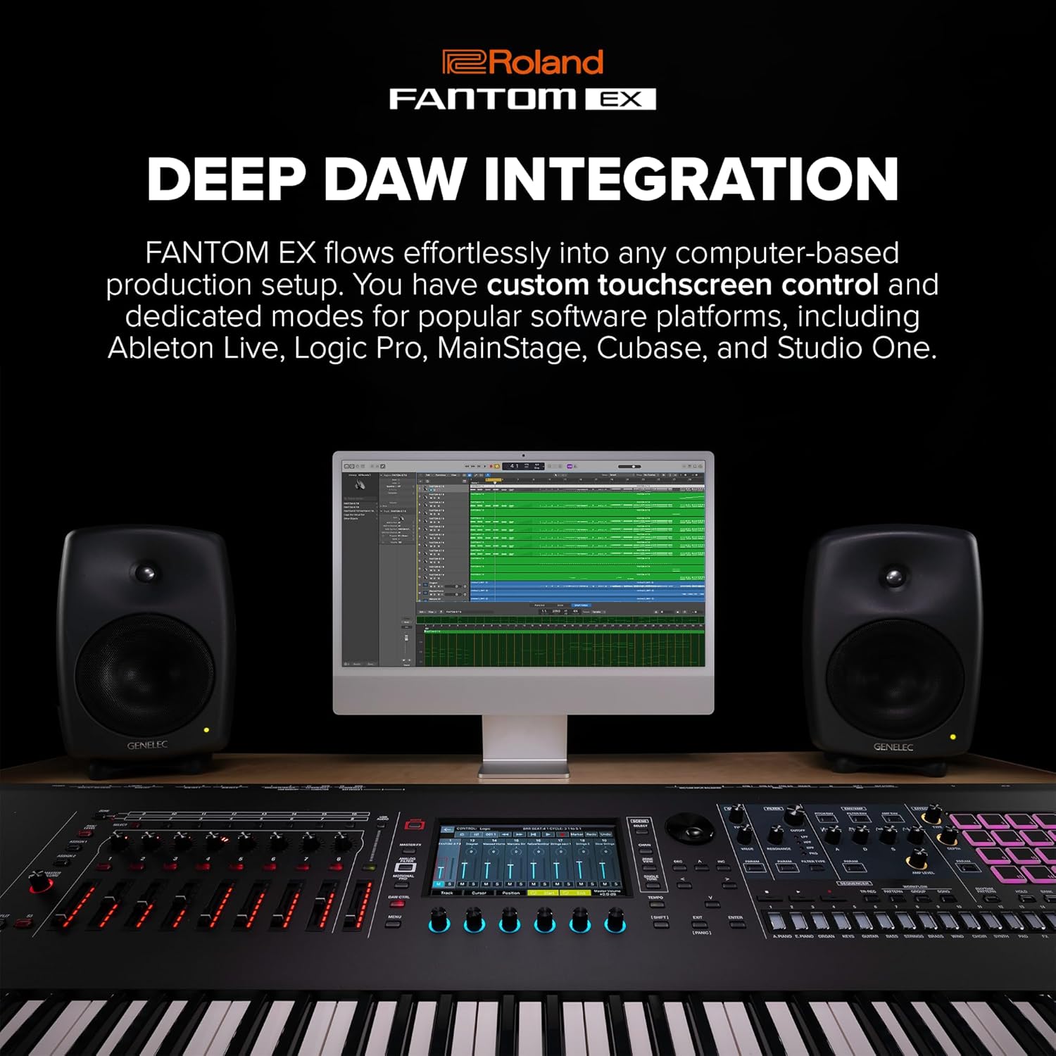 Roland FANTOM 6 EX Synthesizer | Compact FANTOM with 61 Synth-Action Keys | Updated & Enhanced with the Latest Technology | Advanced Sound Engines | Over 7000 Onboard Sounds | Deep DAW Integration