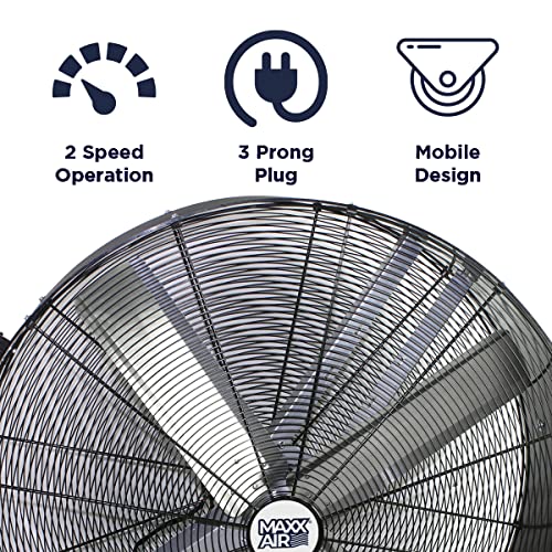 Maxx Air 42" High Velocity Industrial Belt Drive Barrel Fan. Damage and Dent Resistant.