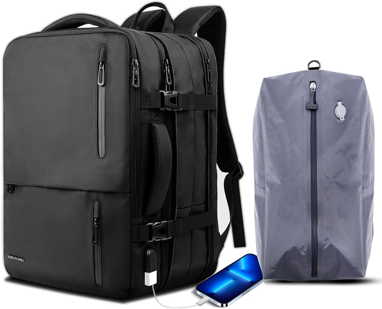 60L Airback Backpack, Vacuum Bags & Travel Backpack Expandable Flight Approved Carry on Backpack Luggage Organizer Space Saver