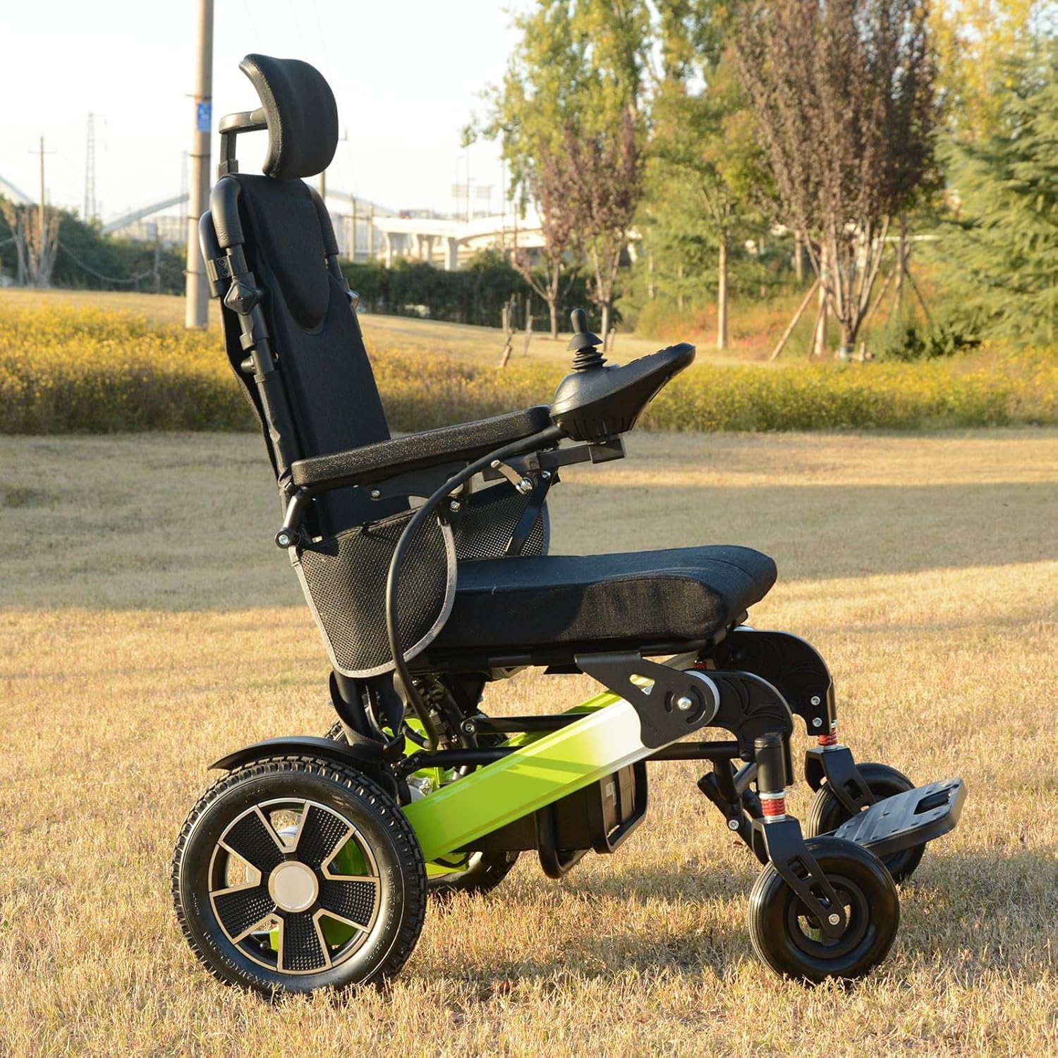500W Reclining Electric Wheelchair for Adults, 21 Miles Long Travel Range, Intelligent Power Wheelchairs Foldable All Terrain Motorized Wheelchair for Seniors Compact Portable Airline Approved