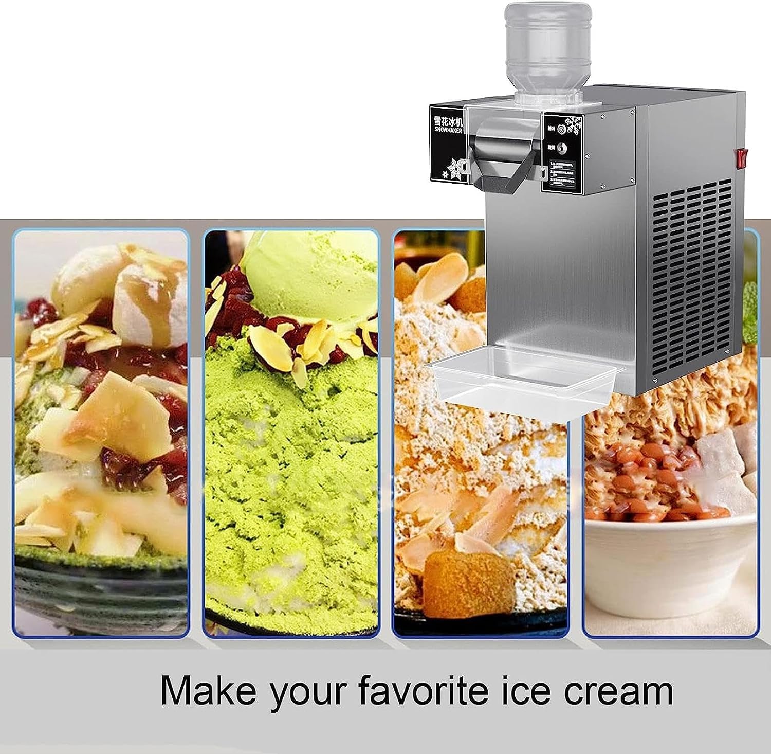 Snow Cone Machine, Snow Cone Maker with 130-350 Lbs/24H, Frozen Drink Machine with Temperature Preservation, ICEE Machine/Shaved Ice Machine for Supermarkets, Cafes, Restaurants, Bars