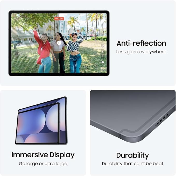 Samsung Galaxy Tab S10+ AI Tablet, Android Tablet, 12GB RAM, 512GB Storage, AMOLED Display, Anti-Reflection, S Pen Included, Moonstone Blue