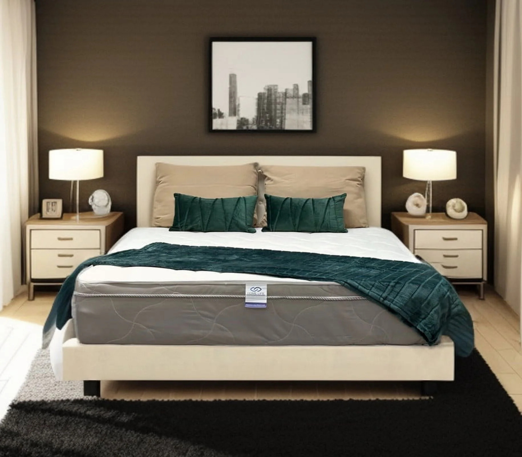 Queen Mattress - 8 Inch Comfort Foam & Spring Hybrid Mattress - Tight Top - Medium Firm - Oliver & Smith