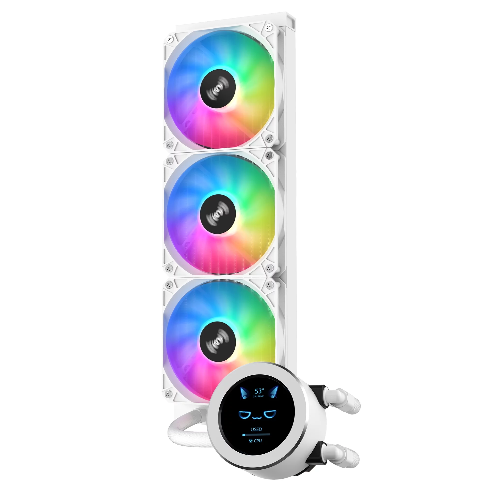 SAMA 360 CPU Liquid Cooler SM360LD All-in-one Water Cooling Tirple Quiet PWM Fan AIO PC Water Cooler White