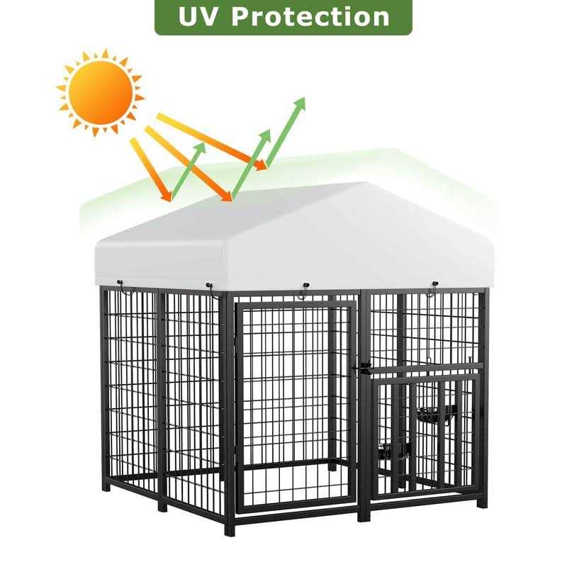 ROOMTEC Large Dog Kennel Outdoor Pet Pens Dogs Run Enclosure Animal Hutch Metal Coop Fence - Pet Supplies online store