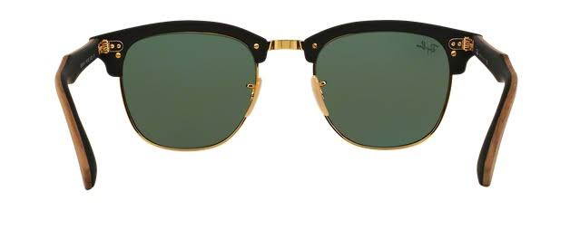 Ray-Ban Clubmaster Wood Sunglasses, RB3016M - Black/Green