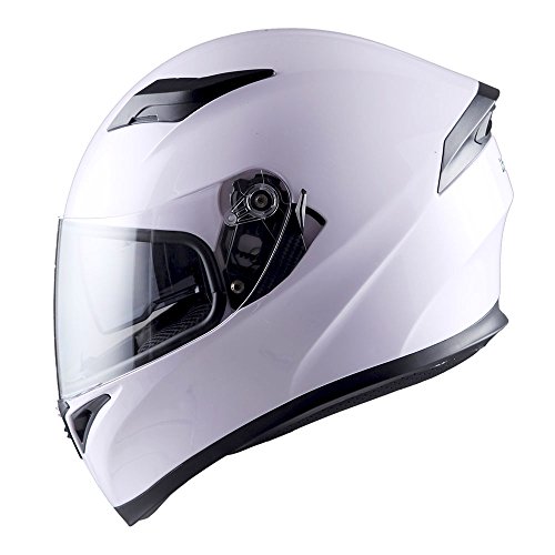 1Storm Motorcycle Full Face Dual Visor Helmet Bundle with Spoiler and Motorcycle Bluetooth Headset: HJK316 Matt Black