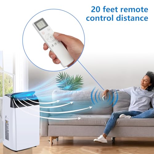 12000 BTU Portable Air Conditioners with Remote Control 3-in-1 Free Standing Cooling AC Unit with Fan & Dehumidifier, Cools Room up to 550 Sq. Ft