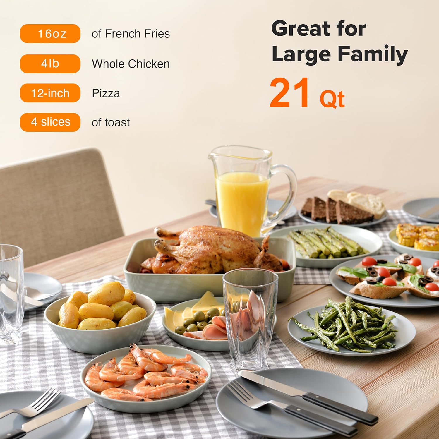 Nuwave Bravo Pro Smart Air Fryer Toaster Oven Combo, Airfryer Convection Oven Countertop, 12-in-1 Functions with Quicker & Even Crisp Technology, 1800W, 50-450°F, PFAS-Free, 21QT, Stainless Steel