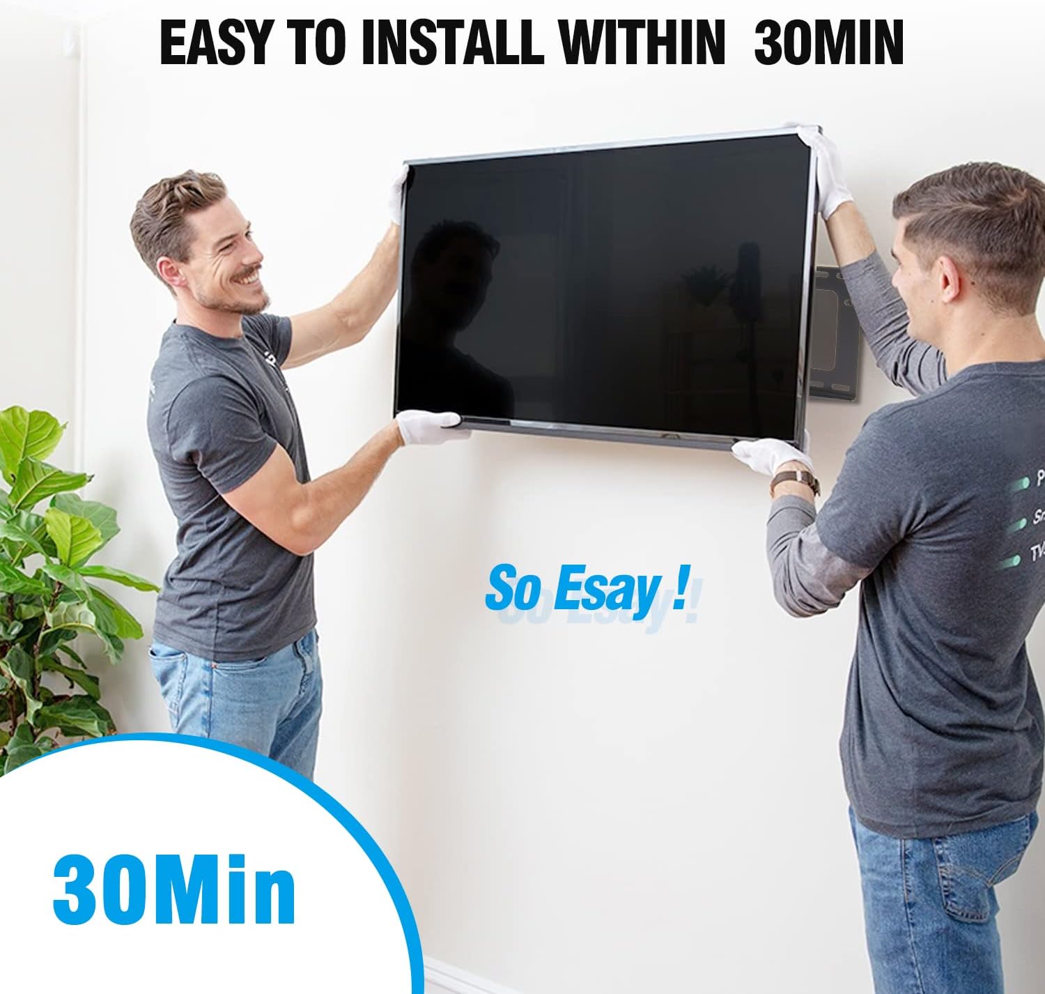 WHYFONE Landscape to Portrait Long Arm TV Mount,Full Motion TV Wall Mount Bracket with 48" Extension Articulating Arms,Swivels,Tilts,Rotation,Fits 23- 60" TVs & Monitor,Holds 100 lbs,VESA400x400mm