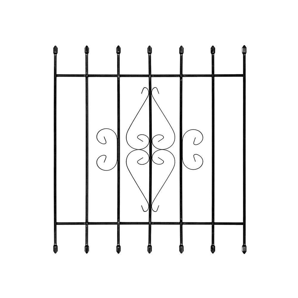 Unique Home Designs 36 in. x 42 in. Su Casa Black 7-Bar Window Guard