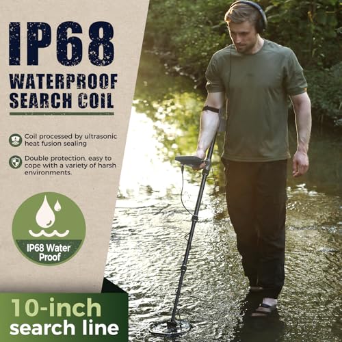Metal Detector for Adults Professional, Pinpoint Metal Detector Waterproof Gold and Silver, Higher Accuracy, Bigger LCD Display, 12" IP68 Coil, New Advanced DSP Chip