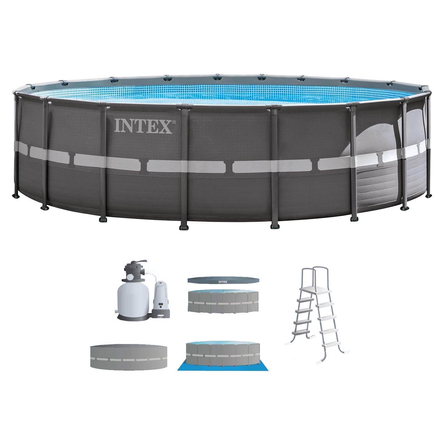 Intex 18& x 52x22 Ultra Frame Above Ground Swimming Pool Set with Sand Filter Pump