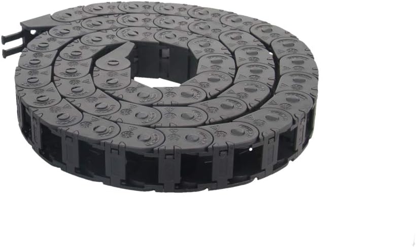Fielect Drag Chain Cable Carrier Open Type with End Connectors R100 35X100mm 1 Meter Plastic for Electrical CNC Router Machines Black 1Pcs