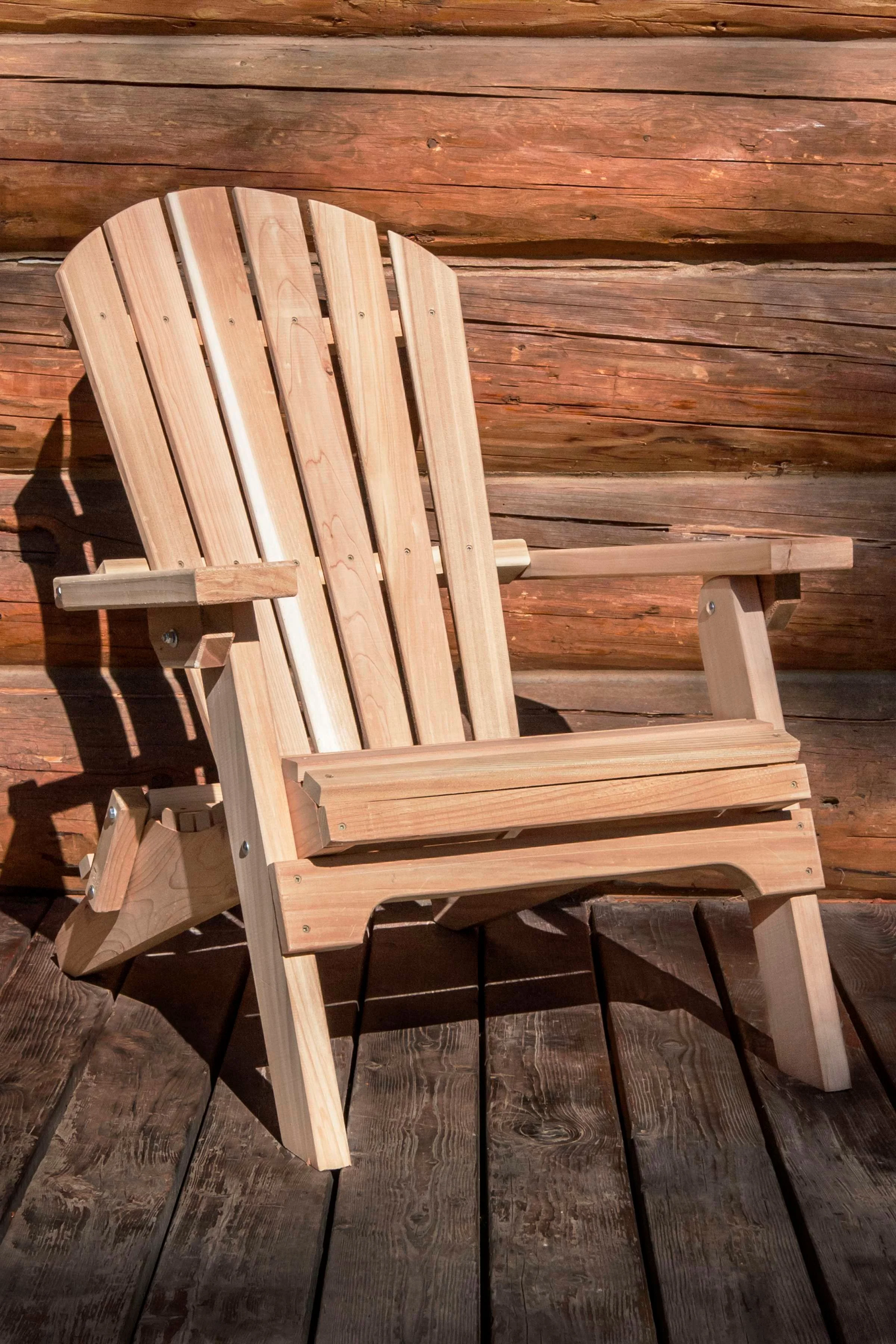 Western Red Cedar Adirondack Chair, Ready to Finish