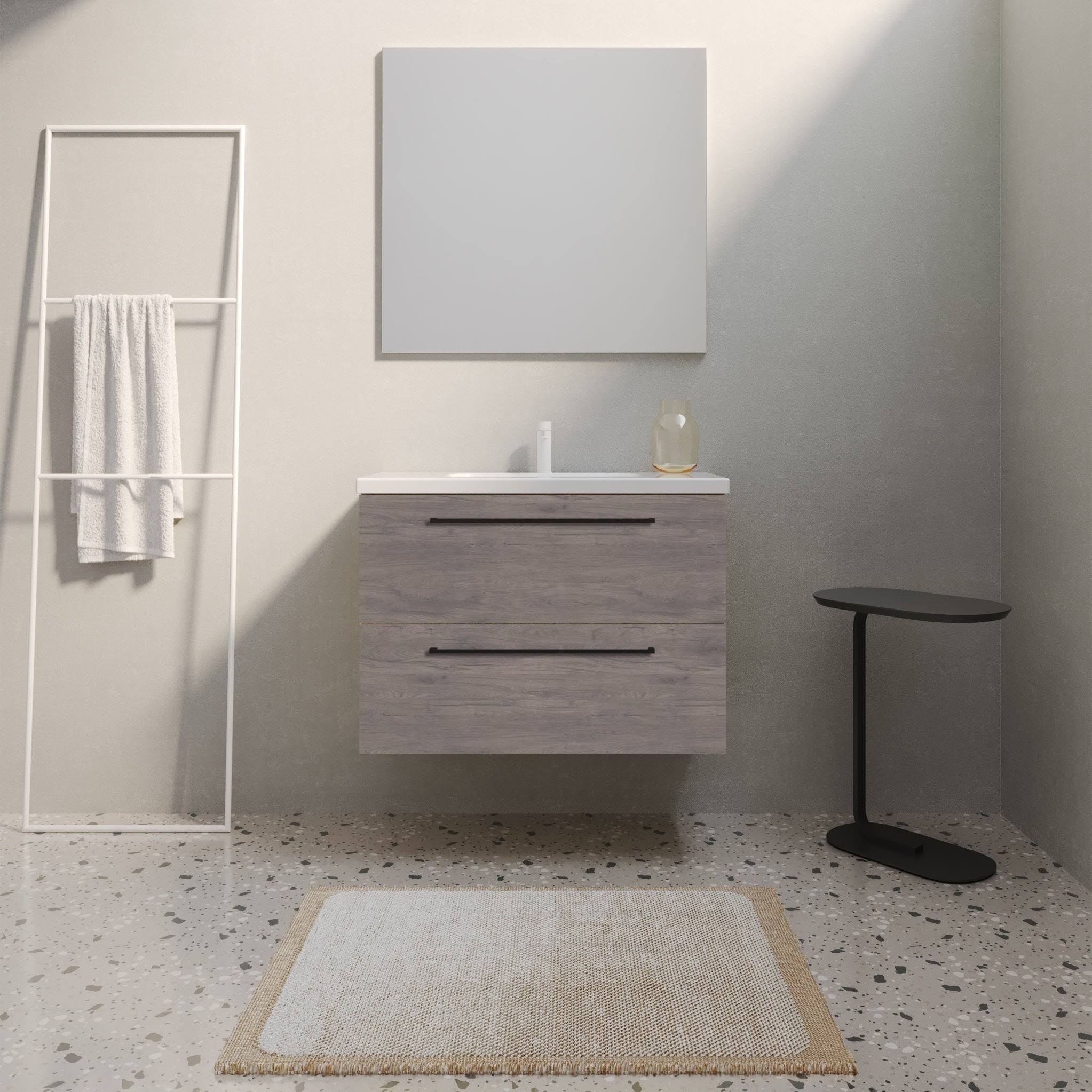 24x22 Modern Bathroom Vanity Dakota Set | Chicago Oak Wood | 24 x 24 x 18x22 Cabinet + Sink