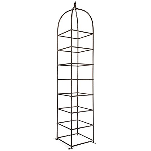 H Potter Trellis Large Obelisk for Climbing Garden Plants Weather Resistant Iron and Metal Vertical Yard Art