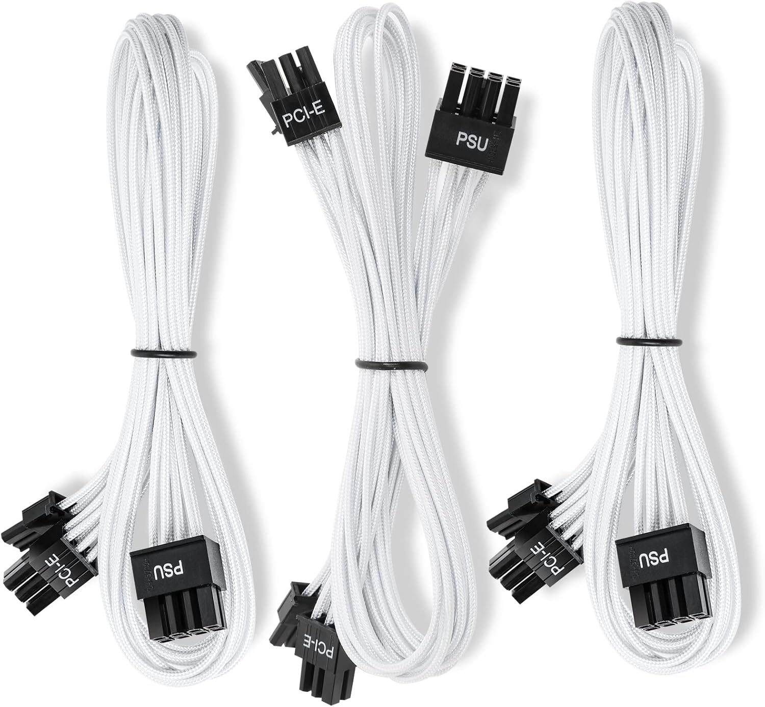 OUCAXIA Mod White Sleeved Modular PSU Cable Set for Corsair AX(Titanium) HX(Platinum) RMi RMX RM(2019) SF Modular Power Supply