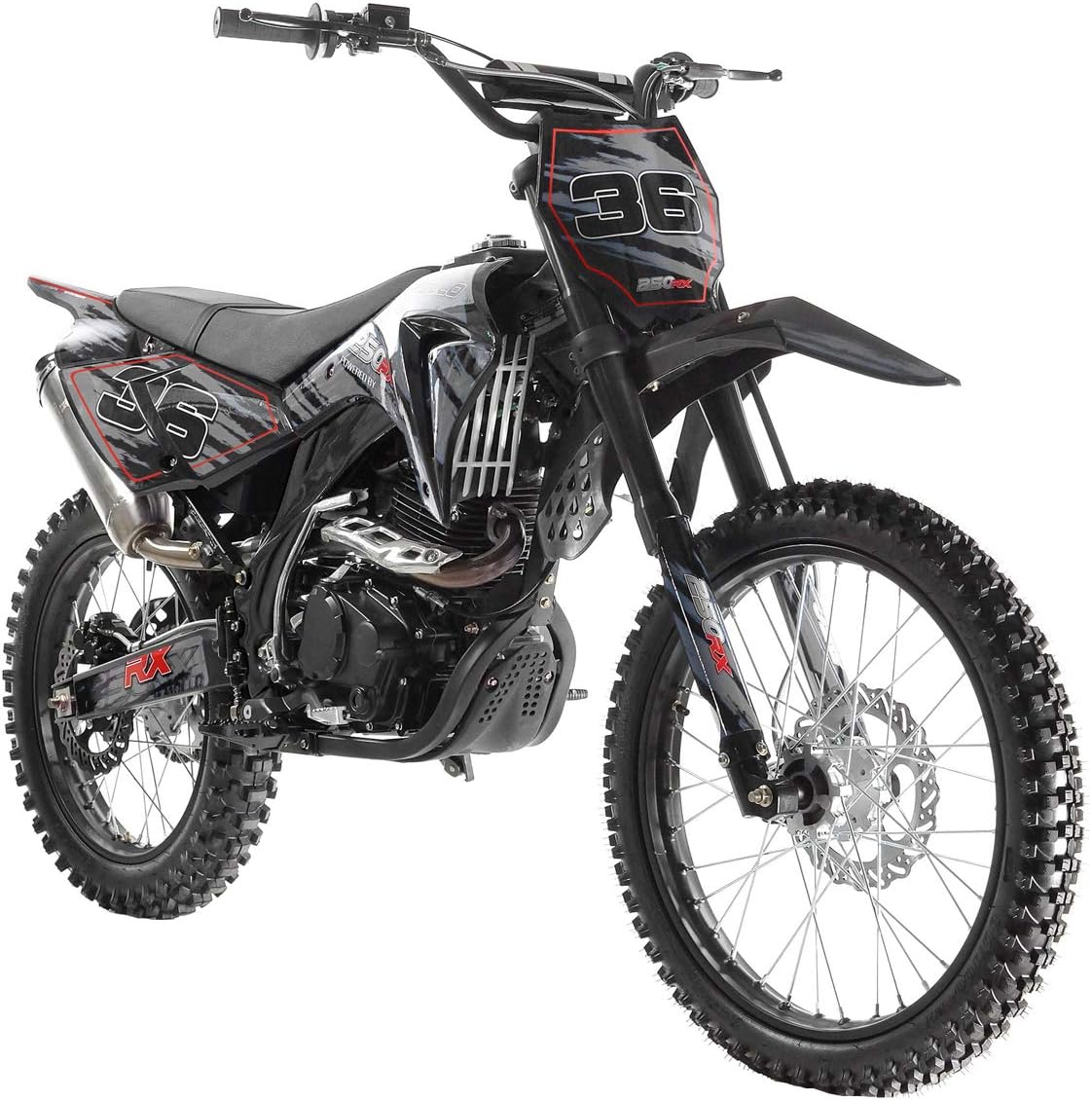 X-PRO 250cc Dirt Bike Pit Bike Gas Dirt Bikes Adult Dirt Pitbike 250cc Gas Dirt Pit Bike,Black