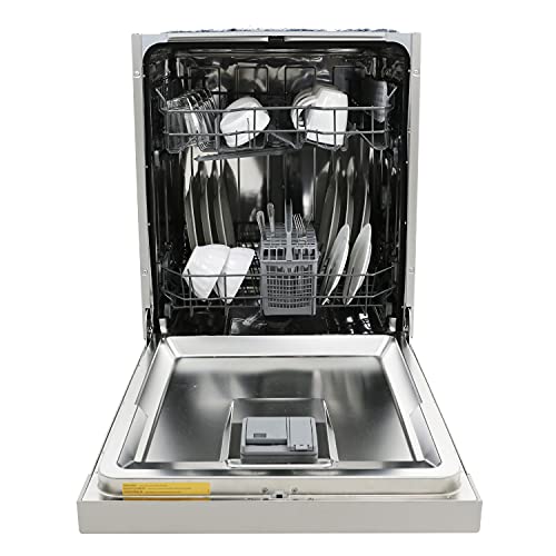 Avanti Dishwasher 18-Inch Built In with 3 Wash Options and 6 Automatic Cycles, Stainless Steel Construction with Electronic Control LED Display, Low Noise Rating