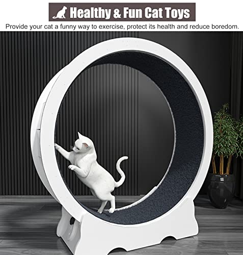 White Cat Treadmill Wheel, Hamster-Wheel Style Cat Exercise Wheel Kit, Indoor Cat Running Ferris Wheel, Pet Cat Toys - Installation Tools Included ( Size : 70cm/27.5" )