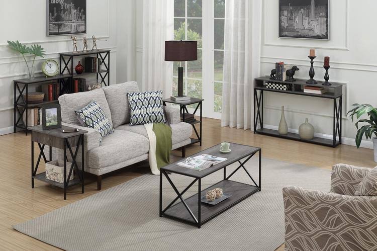Convenience Concepts Tucson 4 Tier Bookcase, Weathered Gray