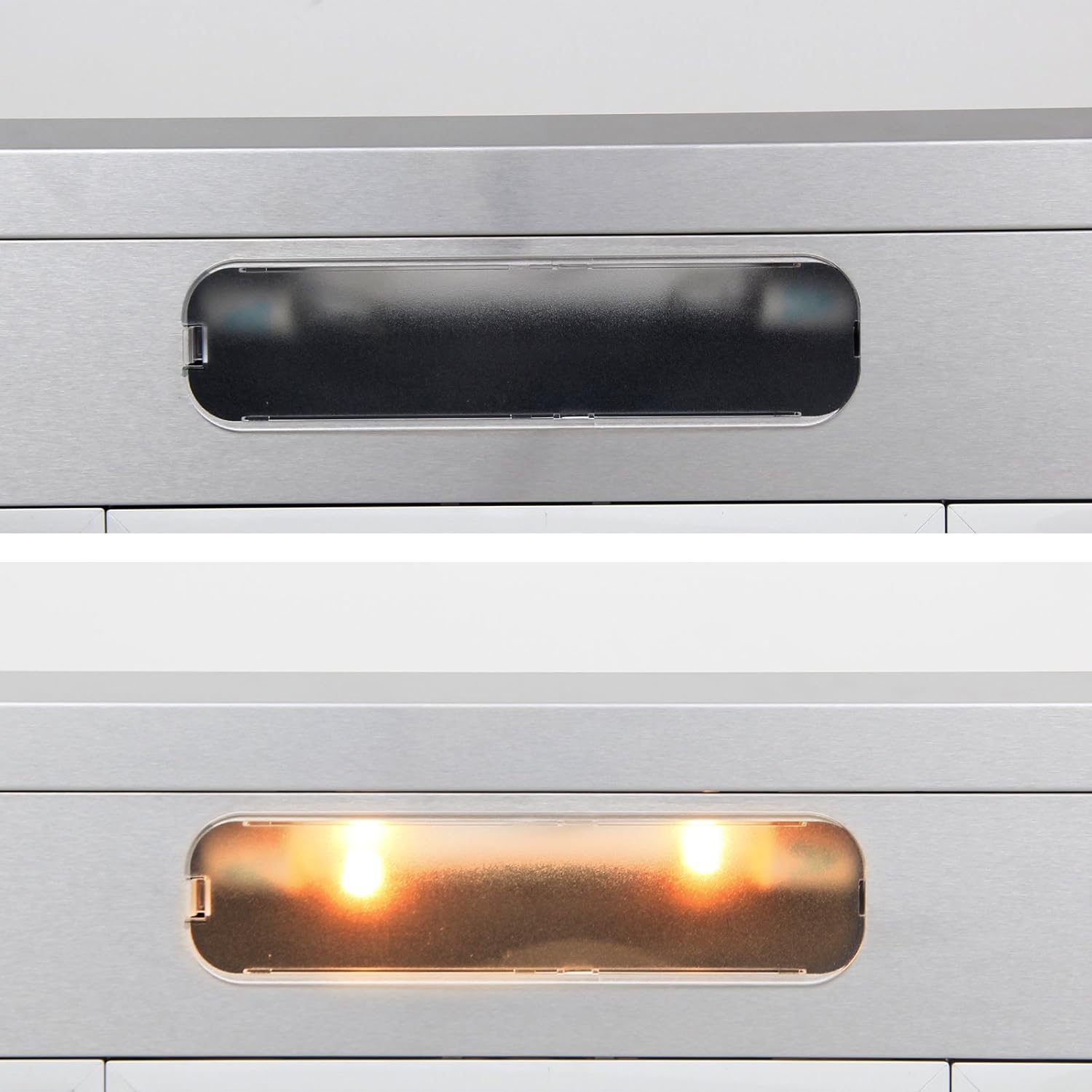 Under Cabinet Range Hood 30 Inch in Stainless Steel, Stove Hood Vent with 3 Speed Exhaust Fan, 350 CFM Dual Motor, Top or Rear Vent, Aluminum Mesh Filters, Push Button, Lights Included, Newfield