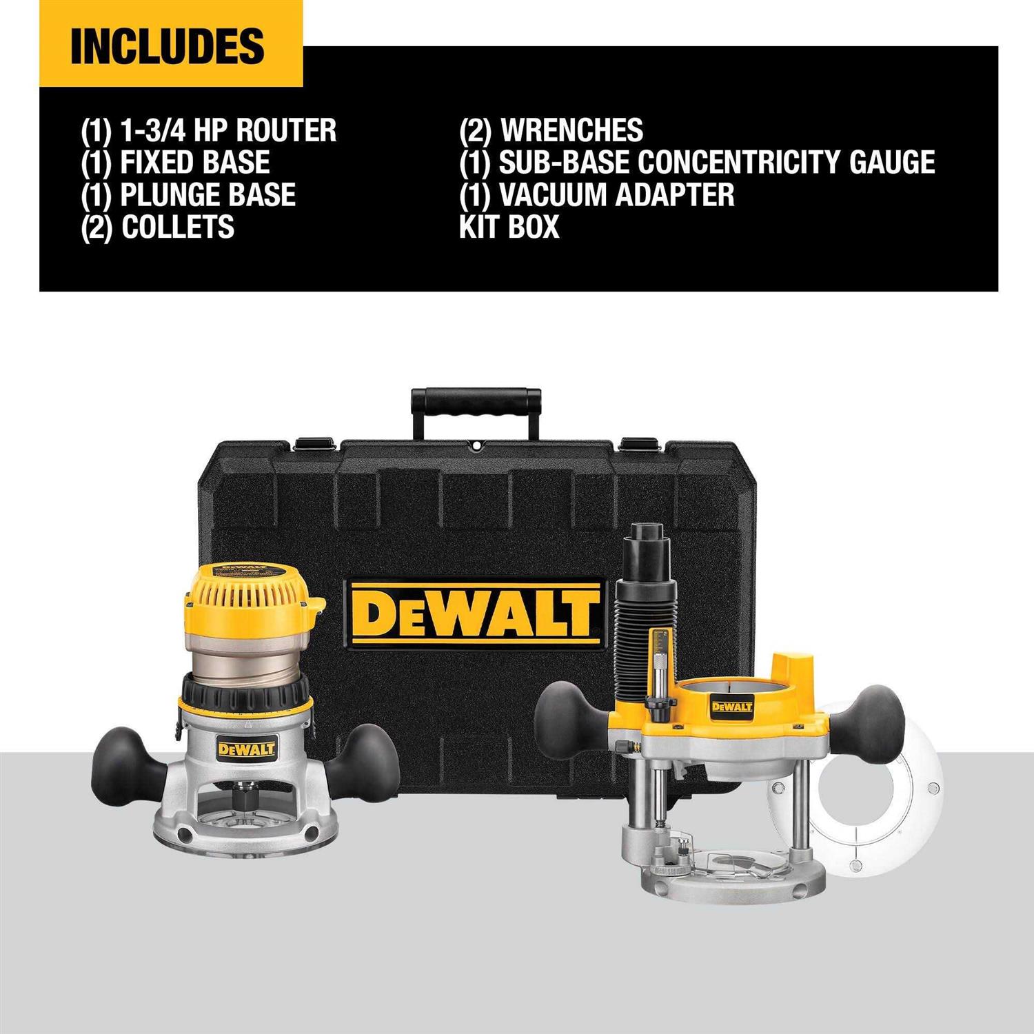 Dewalt DW616PK 1-3/4 HP Fixed Base Plunge Router Combo Kit - Shop Hardware Tools Online Store