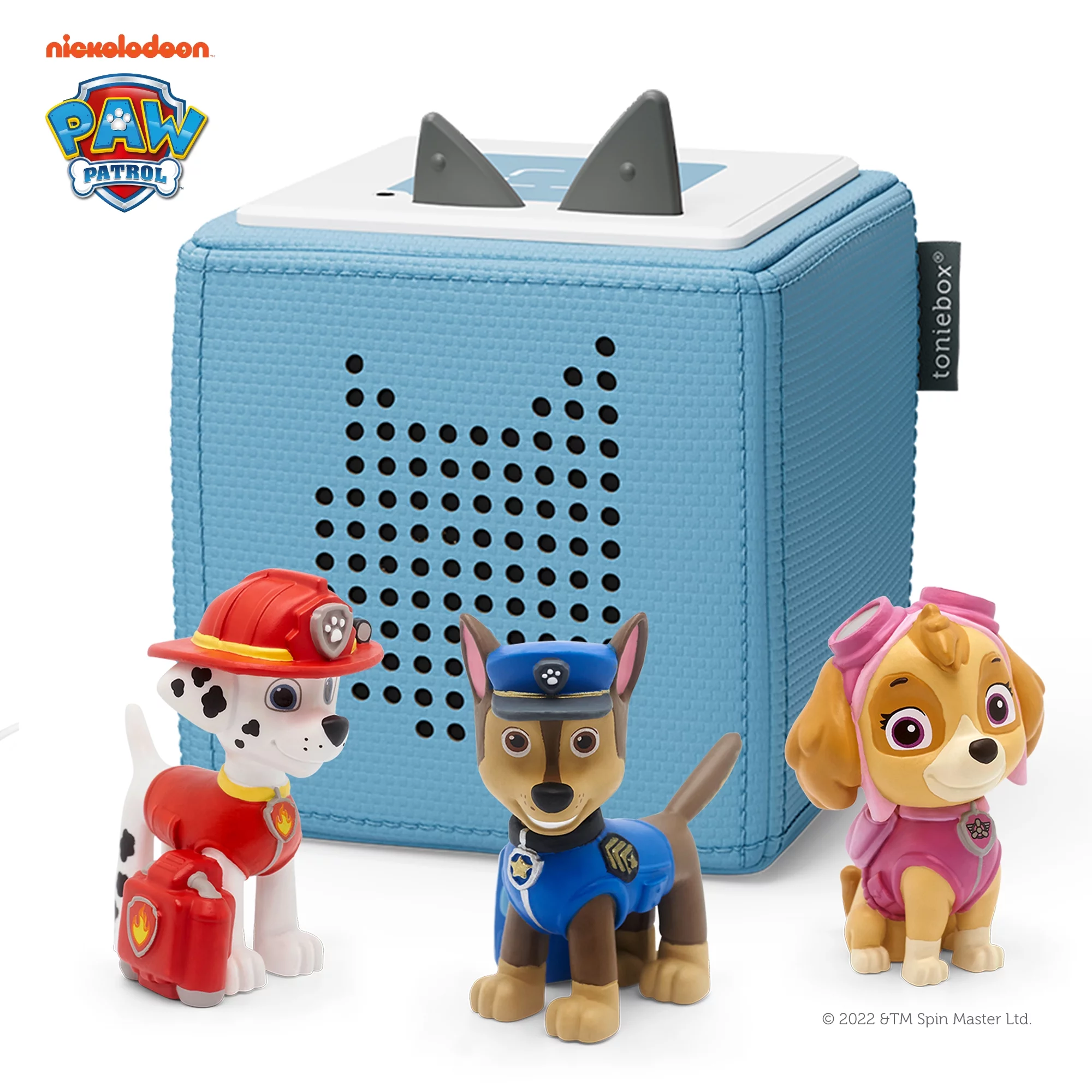 Tonies Paw Patrol Toniebox Audio Player Bundle with Chase, Skye, & Marshall, for Kids 3+, Light Blue - Curated Treasures Market