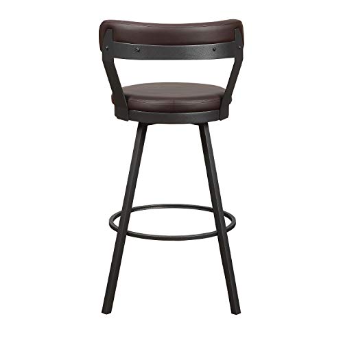 Lexicon Ruthie Swivel Counter Stool, Set of 2, 25.5" Seat Height, Black