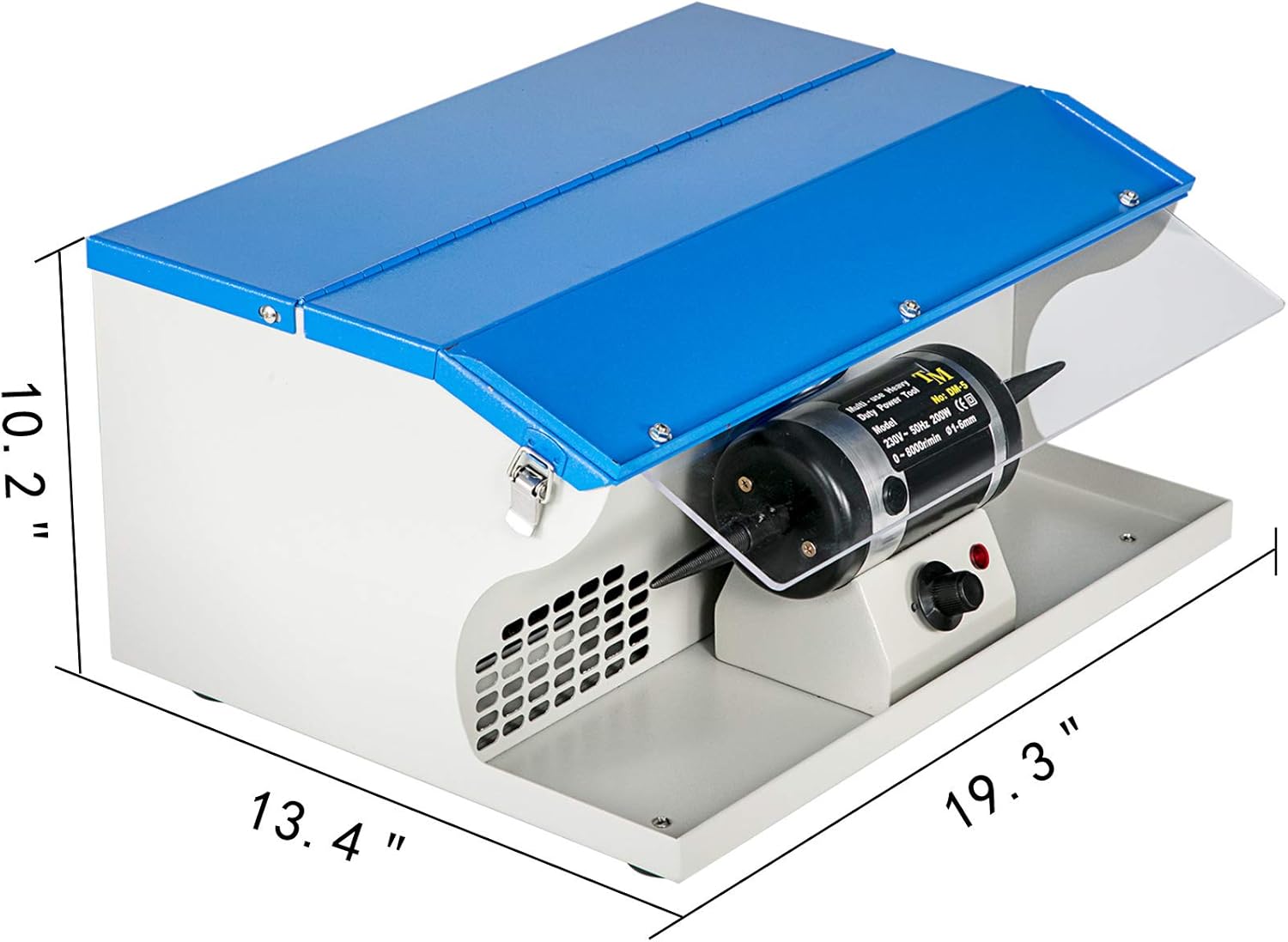 VEVOR Polishing Buffing Machine 200W Jewelry Buffing Machine 110V Jewelry Polishing Tool Dust Collector with Light Table Top Jewelry Buffer Polisher
