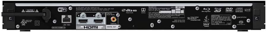 Sony 4K UHD Blu-ray Player with HDR and Dolby Atmos (UBP-X800M2) with 6ft High Speed HDMI Cable Black