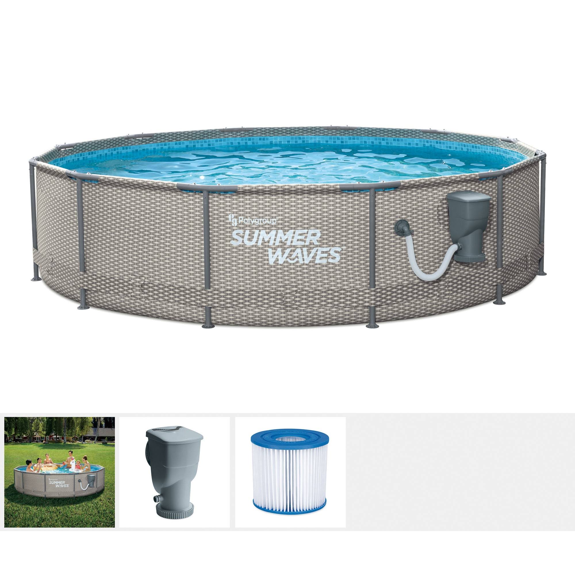 Summer Waves Active 12 ft x 33 in Above Ground Frame Swimming Pool Set with Pump - Avayadevconnect