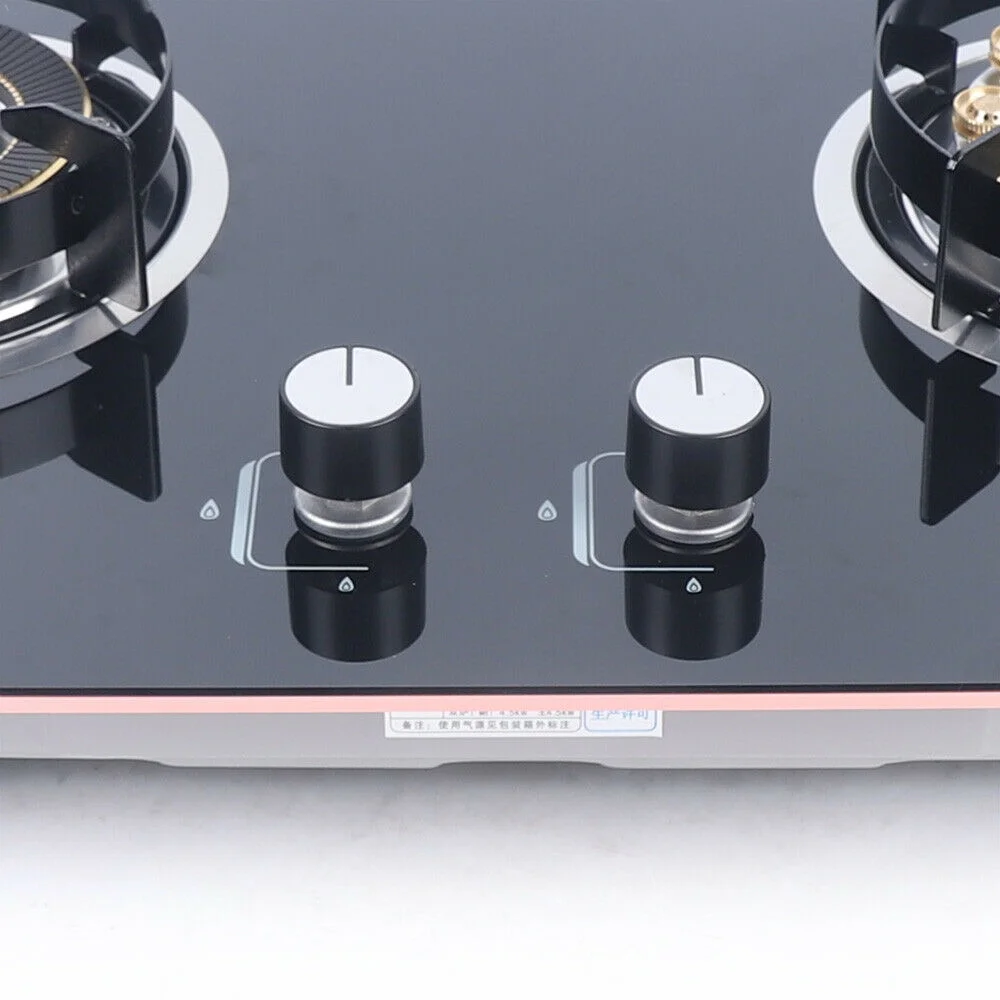 Miumaeov 28" Black Tempered Glass Panel Built-in Gas Cooktop Dual Fuel Cooktops with Strong Flame Natural Gas Stove Countertop Gas Hob 2 Burners Cooktops Gas Cooker for Griddle Pan