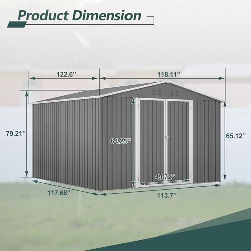 6x4 Ft Outdoor Storage Shed, Heavy-Duty All-Weather Tool Shed with Lockable Doors, Durable Resin Construction for, Patio & Backyard Organization Black