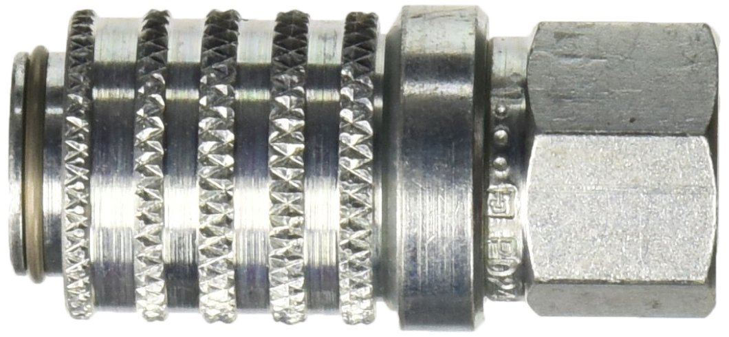 Parker Hannifin PD222 Series PD Steel Test Port and Diagnostic Equipment Quick Coupler with Female Pipe Thread, 1/8" Body Size, 1/8"-27 NPTF Thread Size, 1.67" Length Pack of 2