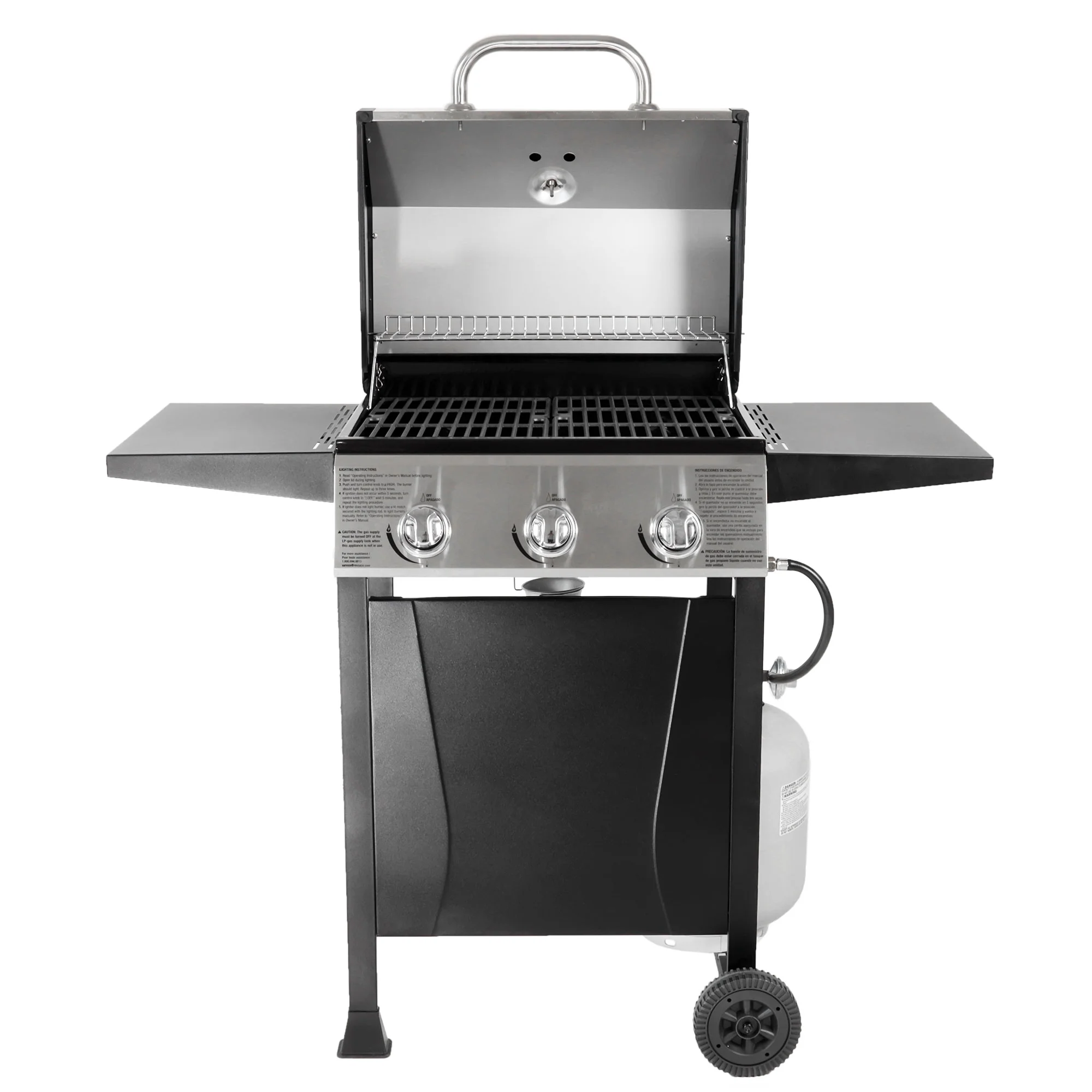 Grill Boss 4-Burner Gas Grill w/ Side Burner, Cover, and Side Shelves