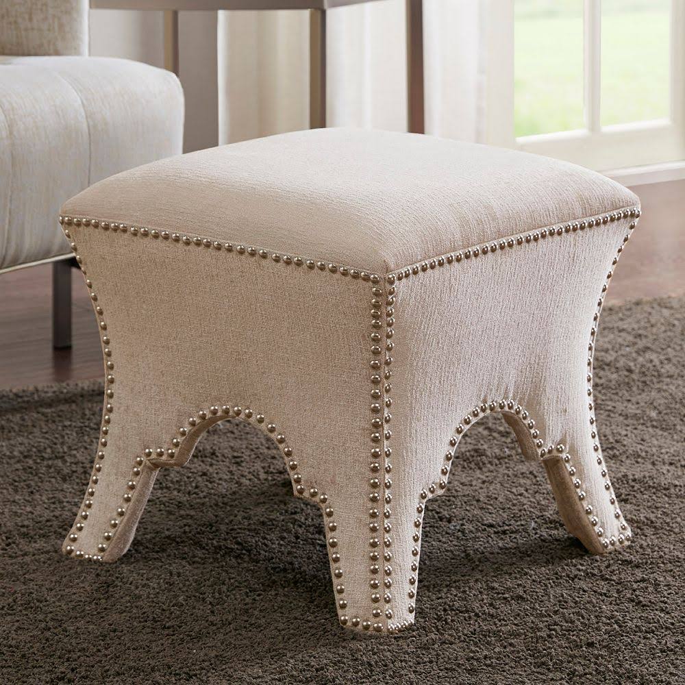 Madison Park Cream Eliza Ottoman