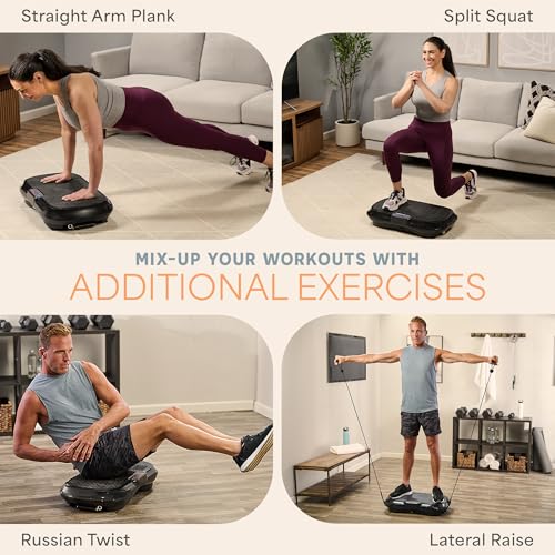 Lifepro Waver Vibration Plate Exercise Machine – High-Intensity Vibration for Muscle Activation, Full-Body Workout Vibrating Platform with Loop Bands, Fitness Equipment for Strength Toning & Fat Loss