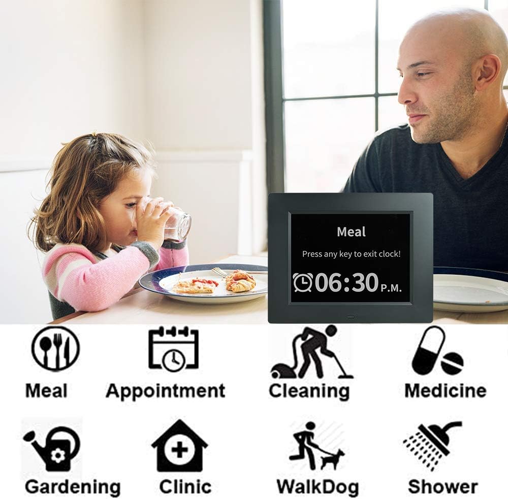 [2022 Upgrade] Extra Large Digital Calendar Day Date Clock with 12 Alarm Options Non-Abbreviated Day & Month impaired Vision Dementia Clocks for Senior Elderly
