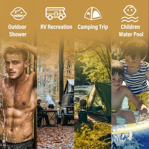 Propane Water Heater Tankless, 10L Portable Water Heater, 2.6GPM Portable Hot Water Heaters with Multi-Protection, Instant Camping Water Heaters for Camping, Outdoors Shower, RV Shower, White