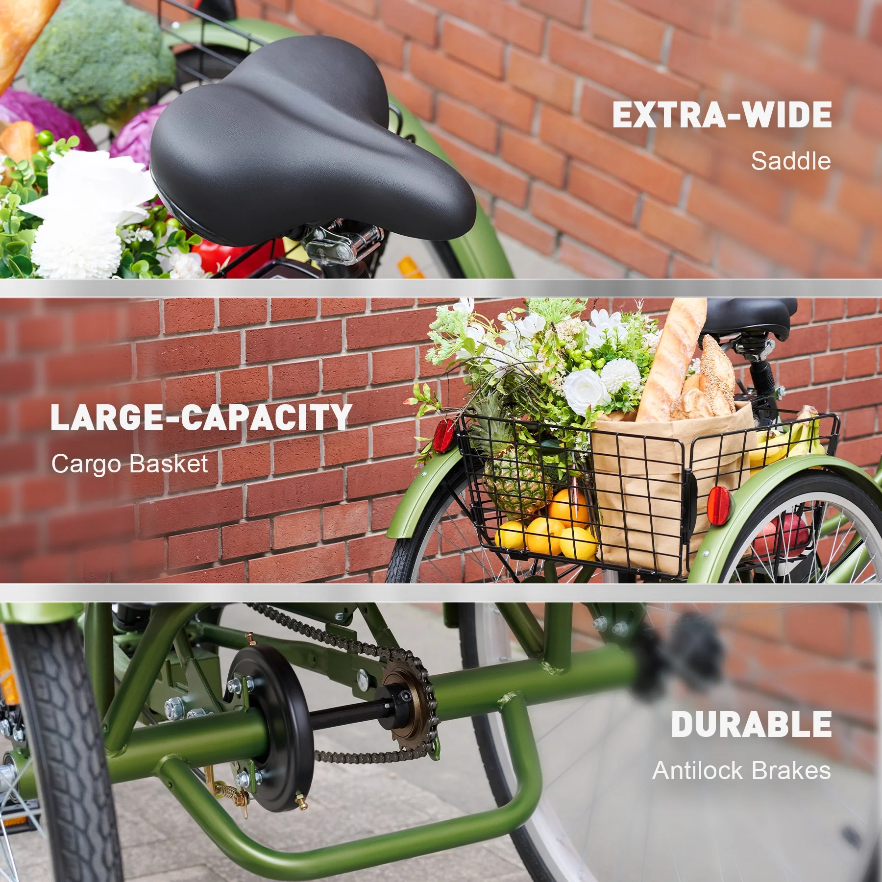 26 Electric Tricycle for Adults 3 Wheel Electric Bike 250W Electric Trike Black