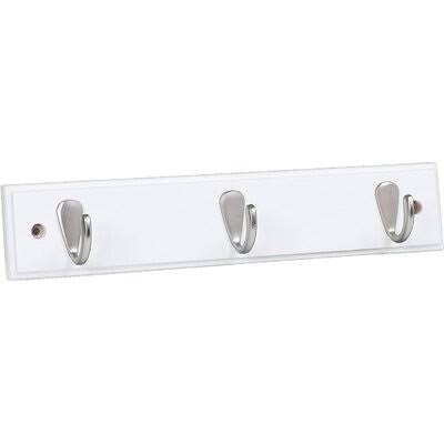Wall Mounted Key Cap u0026 Hat Rack - White Finish - Satin Nickel Hooks Rebrilliant