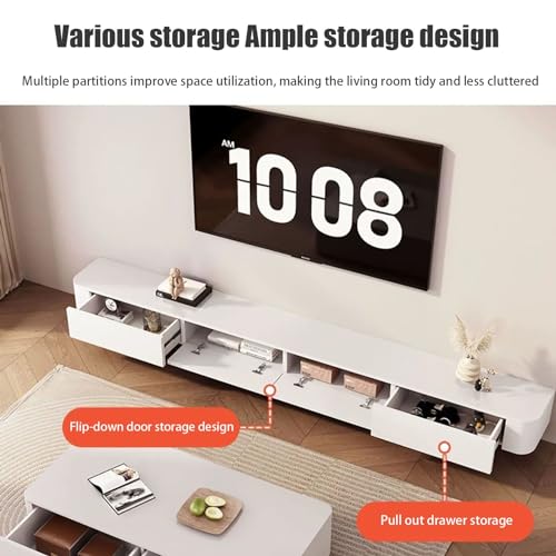 Floating TV Stand Wall Mounted TV Cabinet with Drawers Hanging TV Stand Entertainment Center Media Cabinet Storage Unit (Color : Grey, Size : 120cm/47.24inch)